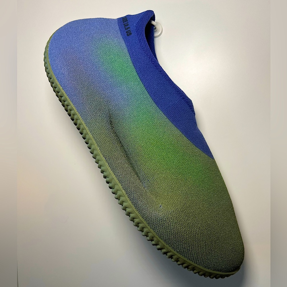 Adidas YEEZY KNIT RNR Blue and Green ‘Faded Indigo’ Slip-On Sneakers Mens US 10